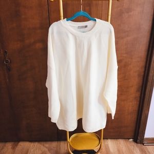 Cream asos sweater ribbed sz 22 oversized drop shoulder new never worn